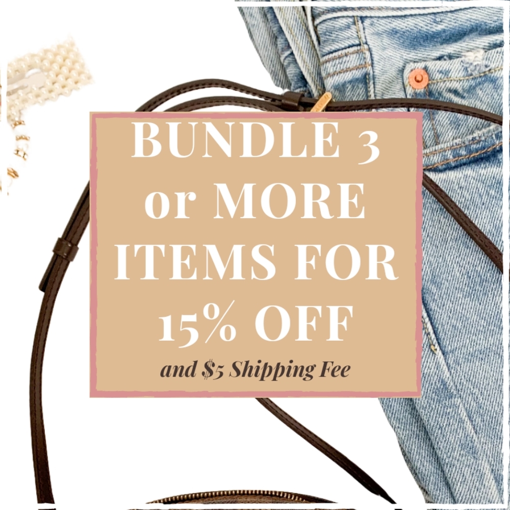 Bundle 3 or more items for 15% off and $5 shipping